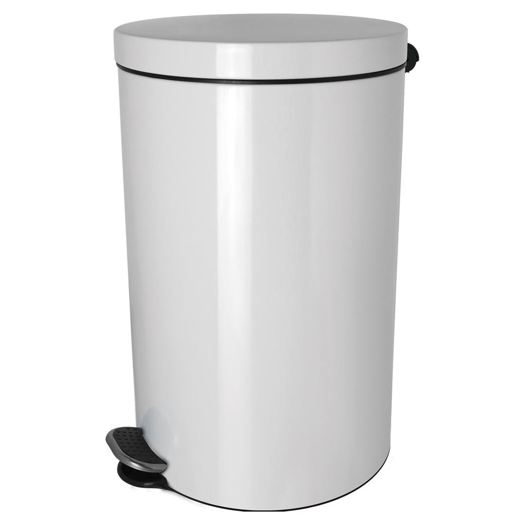 Poubelle à pédale antibactérienne, de 5 à 30 litres Poubelle à pédale aux ions d'argent the knight HELIT - Poubelle à pédale aux ions d'argent helit the knight blanc 5 litres, vue de face