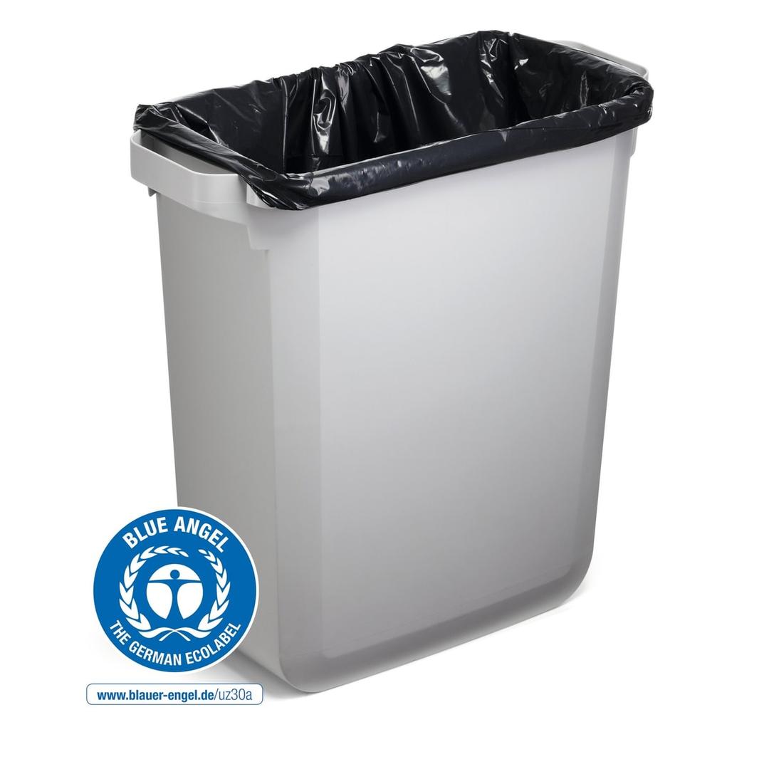 Poubelle de tri en plastique recyclé, 60 litres DURABIN ECO 60 DURABLE - Poubelle DURABLE DURABIN ECO 60 litres gris, en situation