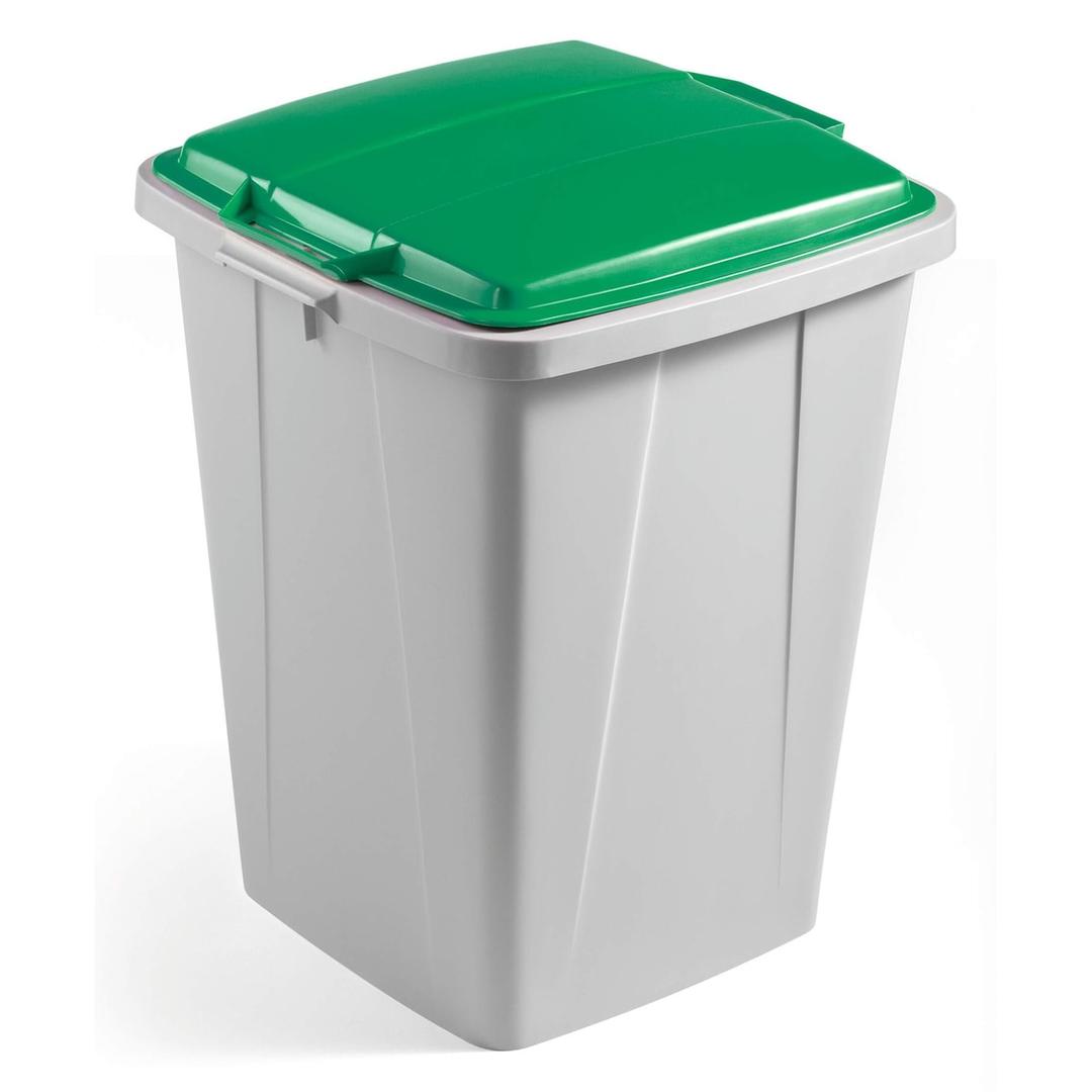 Poubelle de tri carrée, 90 litres DURABIN 90 DURABLE - Poubelle DURABLE DURABIN 90 litres gris, avec un couvercle de couleur, vendu à part