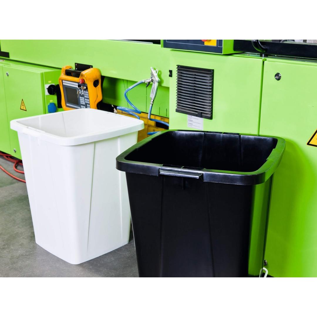 Poubelle de tri carrée, 90 litres DURABIN 90 DURABLE - Poubelle DURABLE DURABIN 90 litres gris, en situation