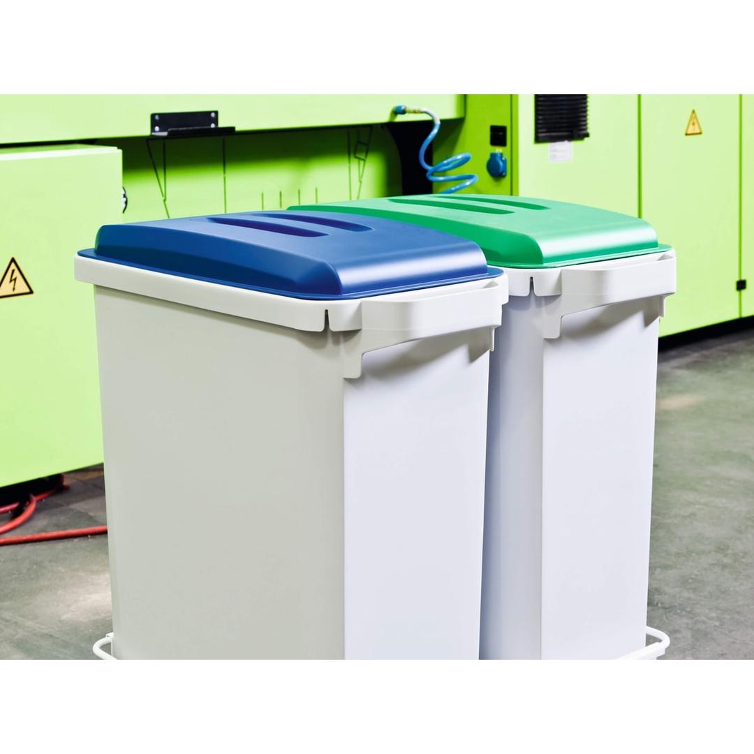 Couvercle pour poubelle DURABIN 60 litres DURABIN LID 60 DURABLE - Couvercle DURABLE DURABIN LID 60 gris, en situation