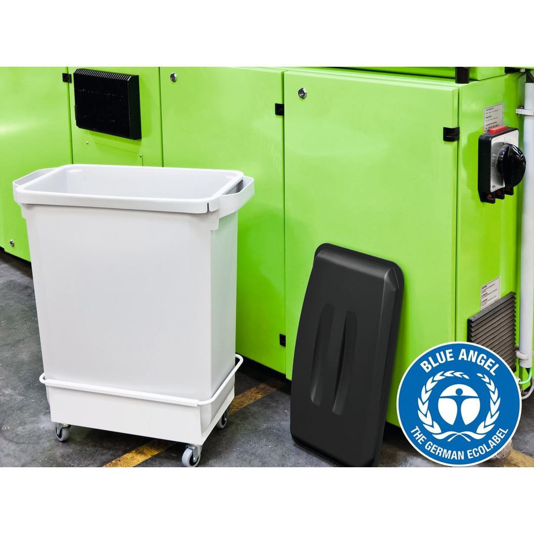 Couvercle en plastique recyclé pour poubelle DURABIN 60 litres DURABIN ECO LID 60 DURABLE - Couvercle DURABLE DURABIN ECO LID 60 gris, en situation