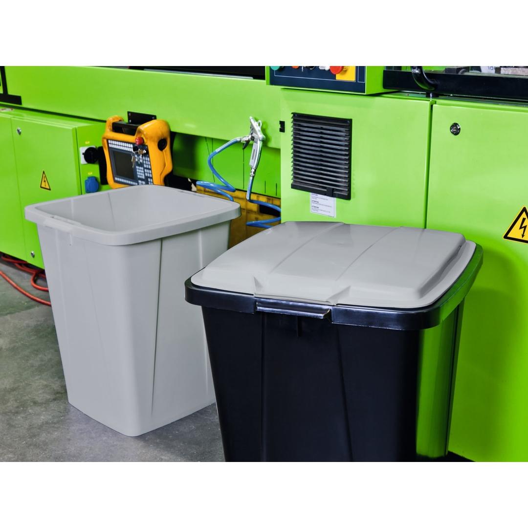 Couvercle en plastique recyclé pour poubelle DURABIN 90 litres DURABIN ECO LID 90 DURABLE - Couvercle DURABLE DURABIN ECO LID 90 gris, en situation