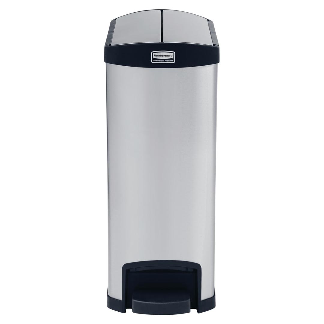 Poubelle à pédale étroite en inox noir, 50 litres Slim Jim End Step 50 litres RUBBERMAID - Poubelle Rubbermaid Slim Jim End Step 50 litres, pédale en bout