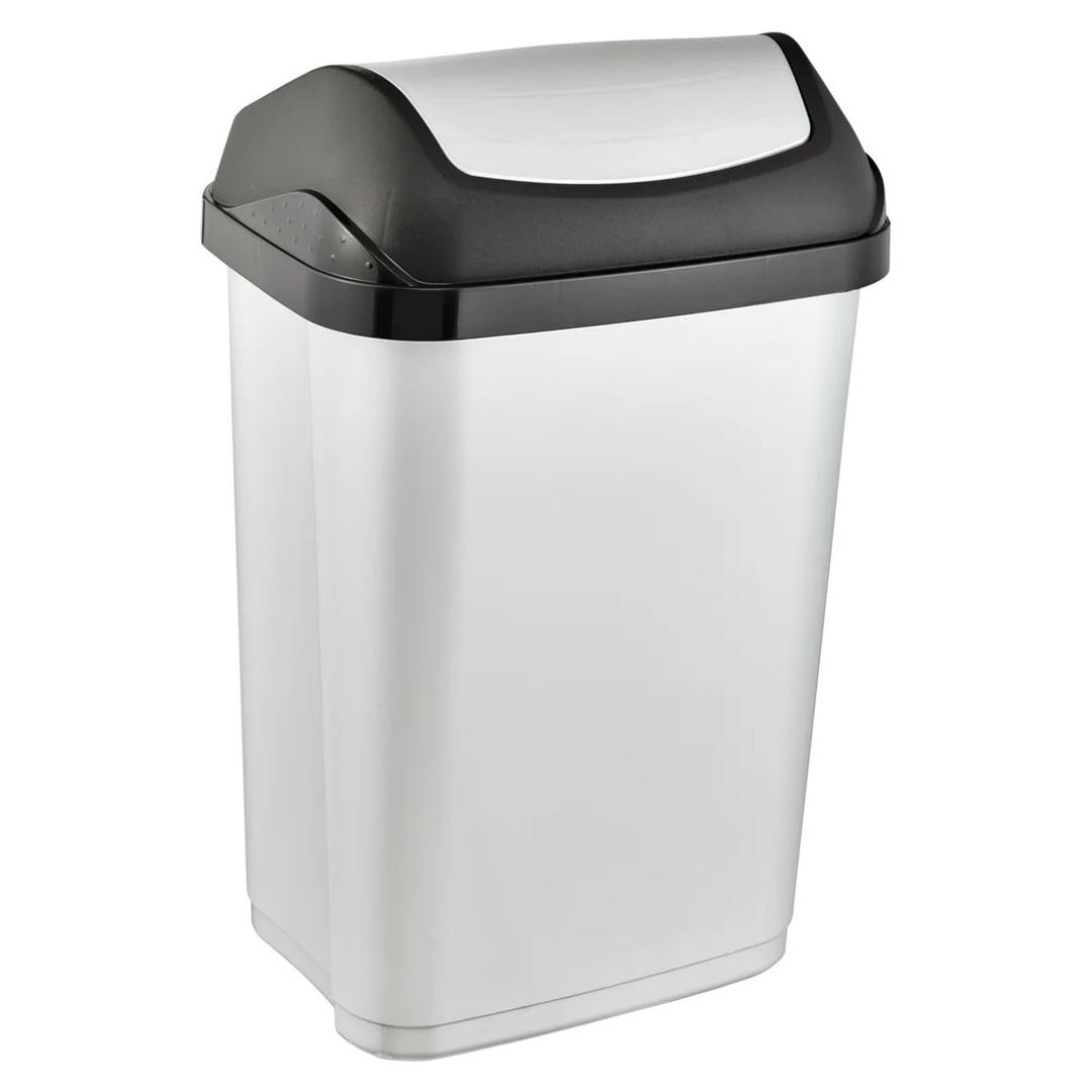 Poubelle à couvercle basculant, de 10 à 50 litres Poubelle à couvercle basculant swantje KEEEPER - Poubelle à couvercle basculant keeeper swantje 25 litres, vue de trois quarts