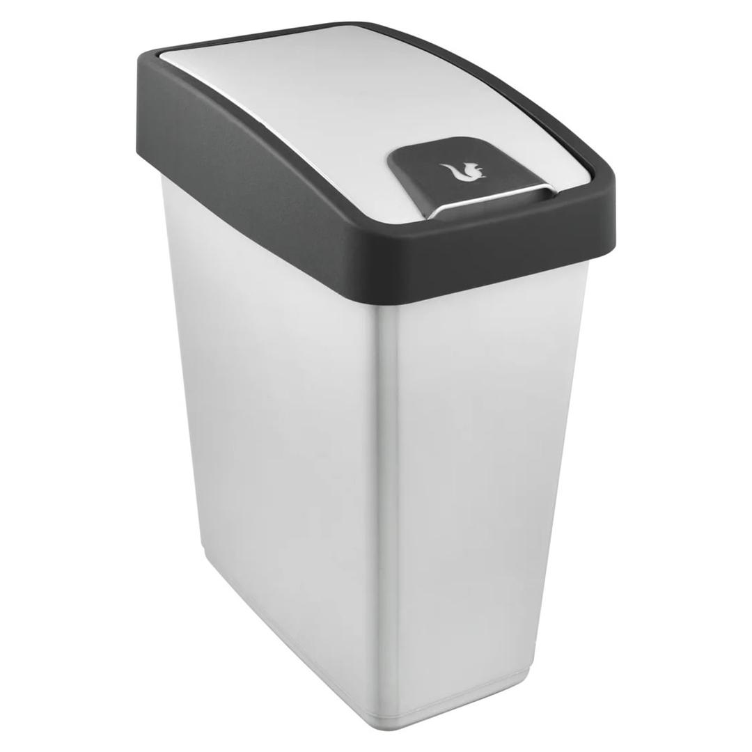 Poubelle à couvercle à double ouverture, 10 ou 25 litres Poubelle à couvercle double ouverture magne KEEEPER - Poubelle à couvercle double ouverture keeeper magne 25 litres, vue de face