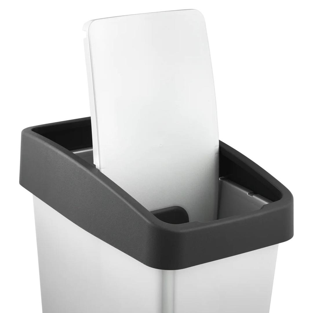 Poubelle à couvercle à double ouverture, 10 ou 25 litres Poubelle à couvercle double ouverture magne KEEEPER - Poubelle à couvercle double ouverture keeeper magne 25 litres, couvercle basculé vers l'intérieur