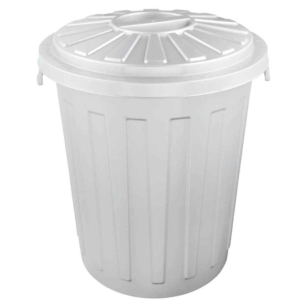 Poubelle à couvercle vissant étanche aux odeurs, 23 litres Poubelle à couvercle vissant mats 23 litres KEEEPER - Poubelle à couvercle vissant keeeper mats 23 litres argent, vue de trois quarts