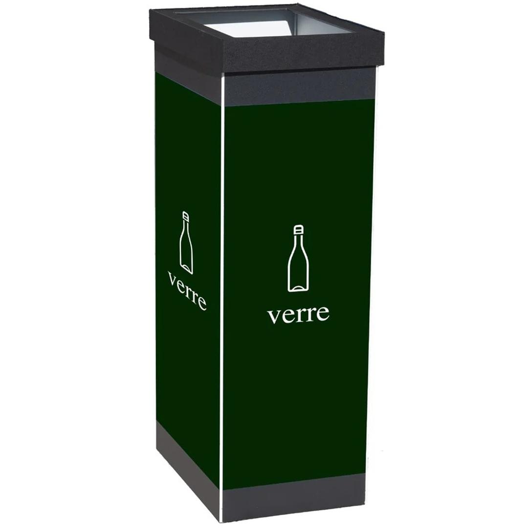 Collecteur de tri sélectif 60 litres, verre collecteur verre PAPERFLOW - Collecteur de tri PAPERFLOW verre, vue d'ensemble, cadre noir