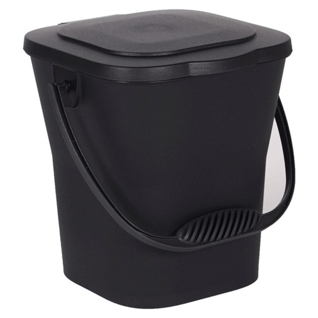 Petit seau à compost à fermeture hermétique, 6 litres Poubelle à compost 6 litres EDA - Poubelle à compost EDA 6 litres anthracite