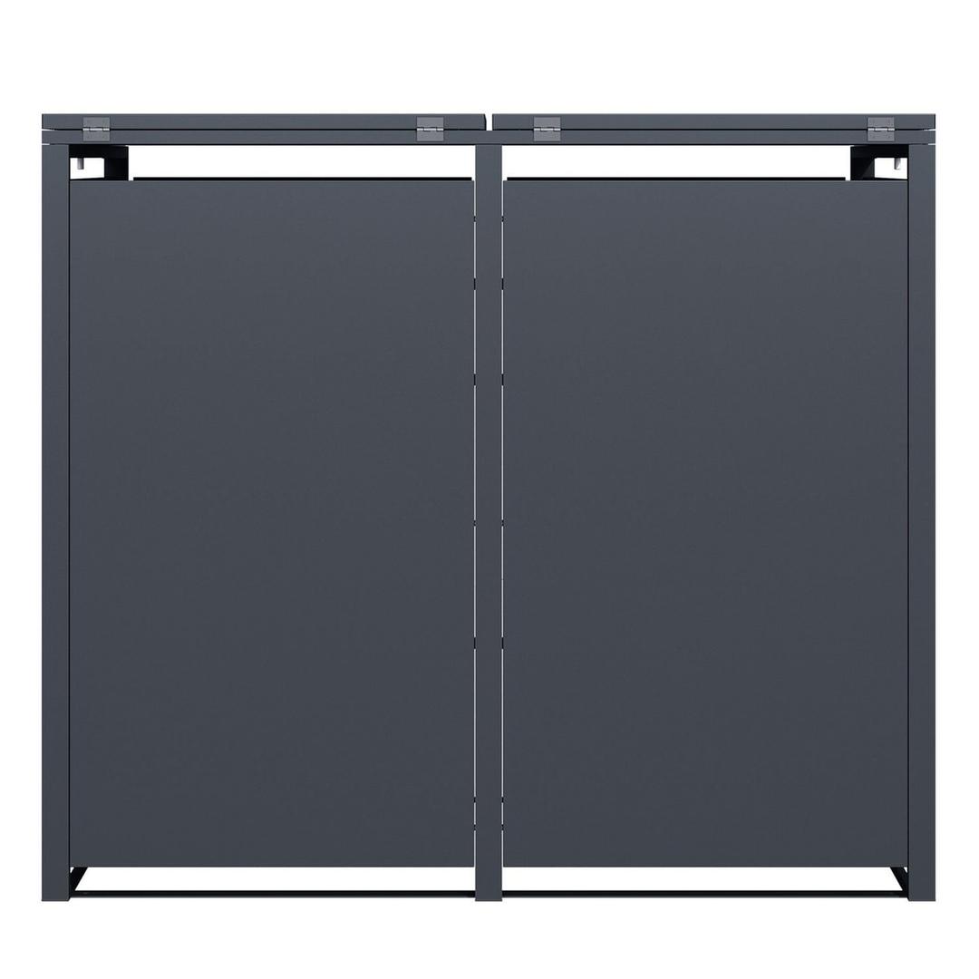 Abri pour deux poubelles, bacs jusqu'à 240 litres GB2213 PHOENIX - Abri pour deux poubelles Phoenix GB2213 anthracite, vue de dos