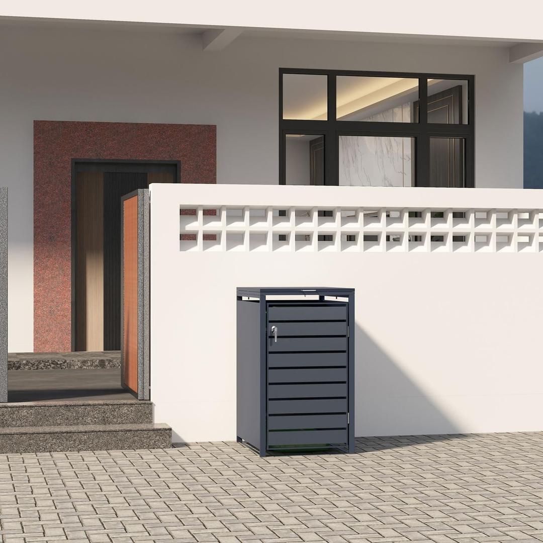 Abri pour une poubelle, bacs jusqu'à 240 litres GB1168 PHOENIX - Abri pour une poubelle Phoenix GB1168, en situation devant une maison