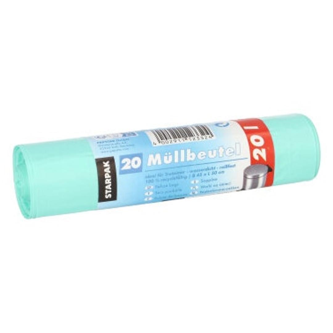 Rouleau de 20 sacs fins en PEHD Sacs poubelle 20 litres, vert menthe STARPAK - Vue 3