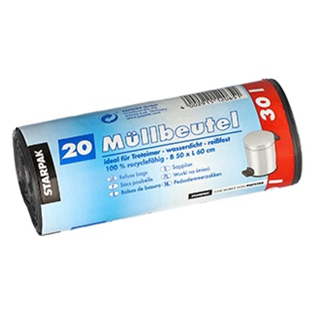 Rouleau de 20 sacs en PEBD de 17 microns Sacs poubelle 30 litres, gris STARPAK - Vue 3