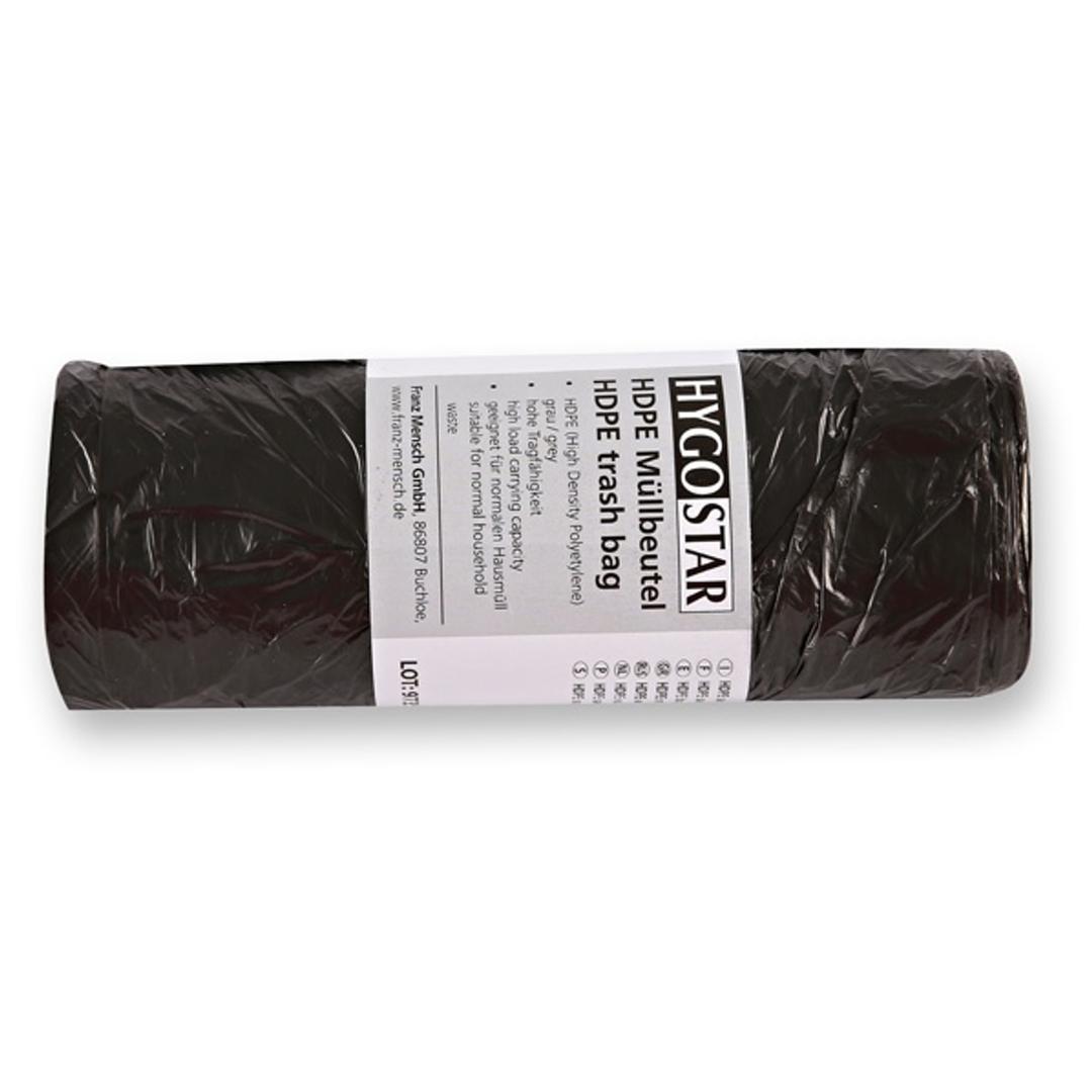 Rouleau de 50 sacs en PEHD de 6 microns Sacs poubelle 30 litres, gris HYGOCLEAN - Rouleau de 50 sacs en PEHD de 6 microns, sacs poubelle HYGOCLEAN 30 litres gris