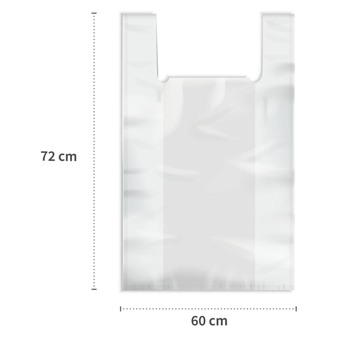 Rouleau de 20 sacs en PEHD de 15 microns Sacs poubelle à poignées 50 litres, transparents HYGOCLEAN - Sacs poubelle HYGOCLEAN 50 litres, autre vue