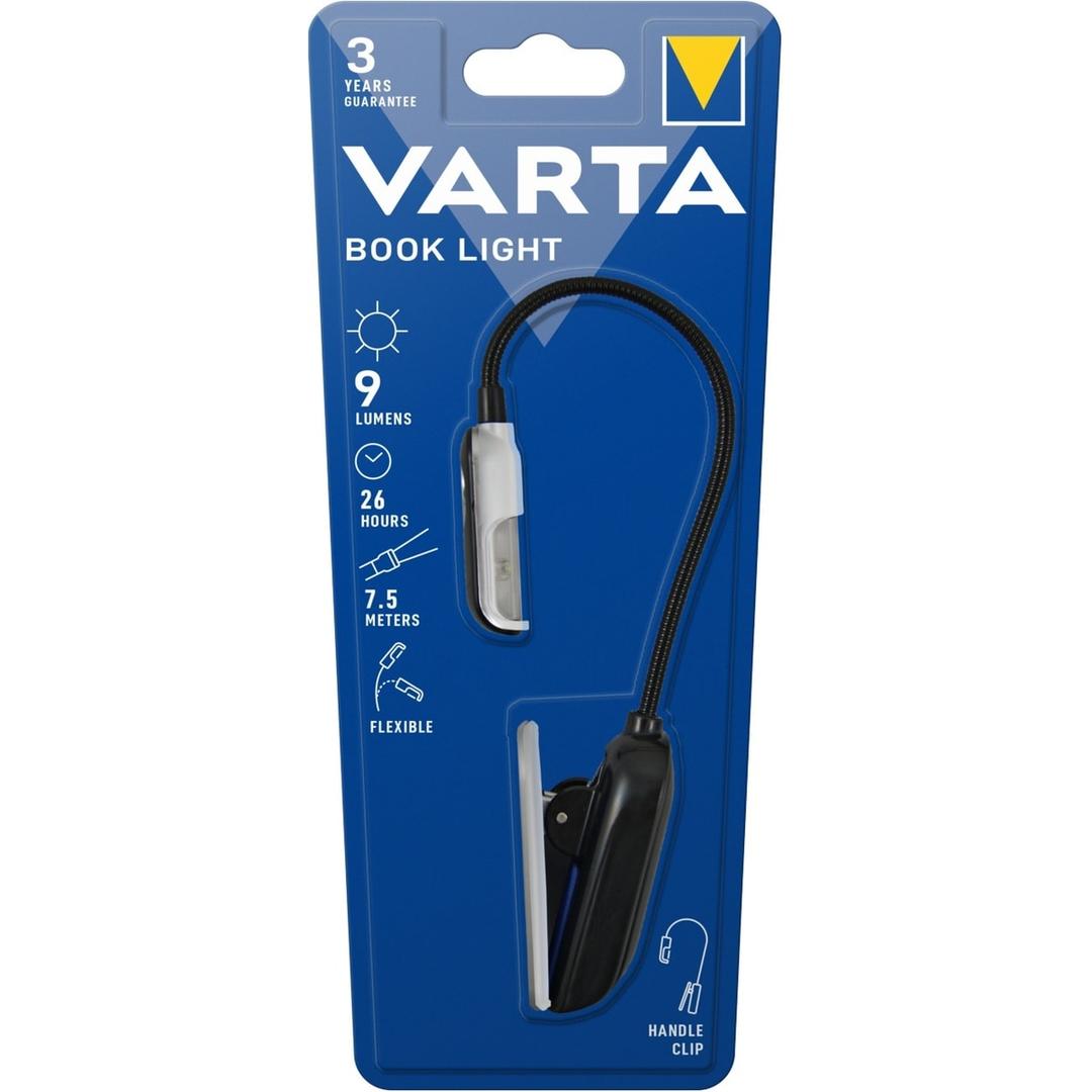 Lampe de lecture LED à pince, à piles Book Light VARTA - Lampe de lecture VARTA Book Light dans son blister