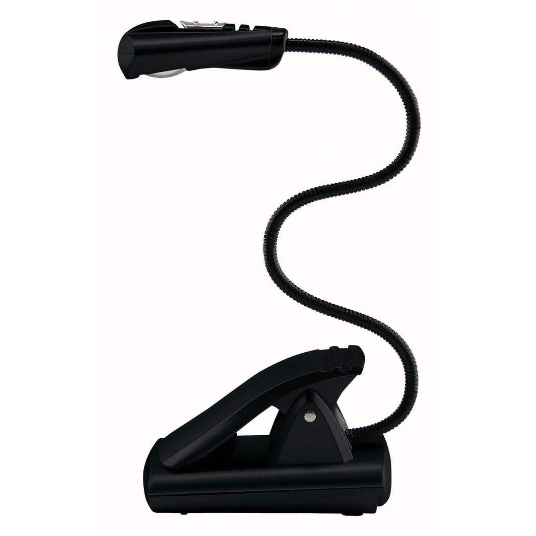 À piles, noire Lampe de lecture LED à pince WEDO - Lampe de lecture LED à pince WEDO noire, col flexible