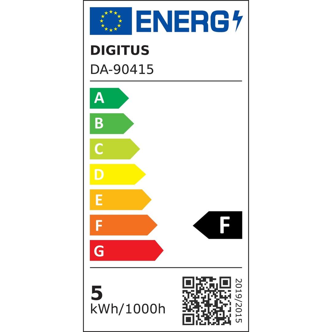 USB, 5 teintes de blanc Lampe d'écran LED à pince DIGITUS - Étiquette énergie de la source LED, classe F, lampe d'écran LED à pince DIGITUS DA-90415