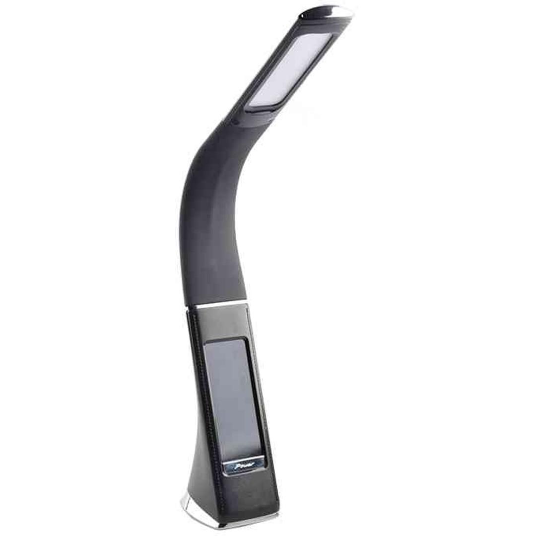 Lampe de bureau LED, horloge, réveil et thermomètre CLARK PAPERFLOW - Lampe de bureau LED PAPERFLOW CLARK noire avec affichage de l'heure