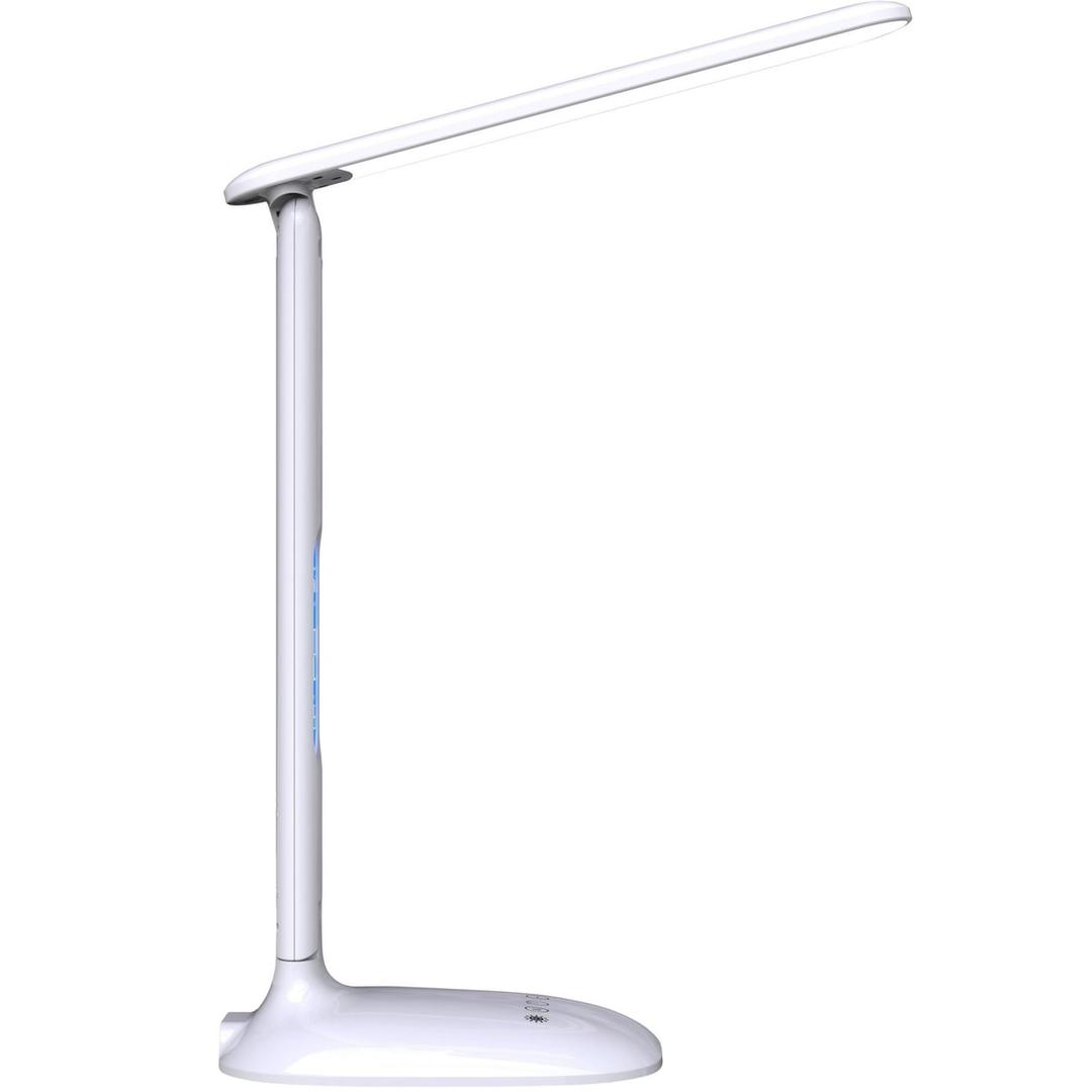 Lampe de bureau LED, horloge, réveil et thermomètre FOLEY PAPERFLOW - Lampe de bureau LED PAPERFLOW FOLEY blanche, écran dans le pied