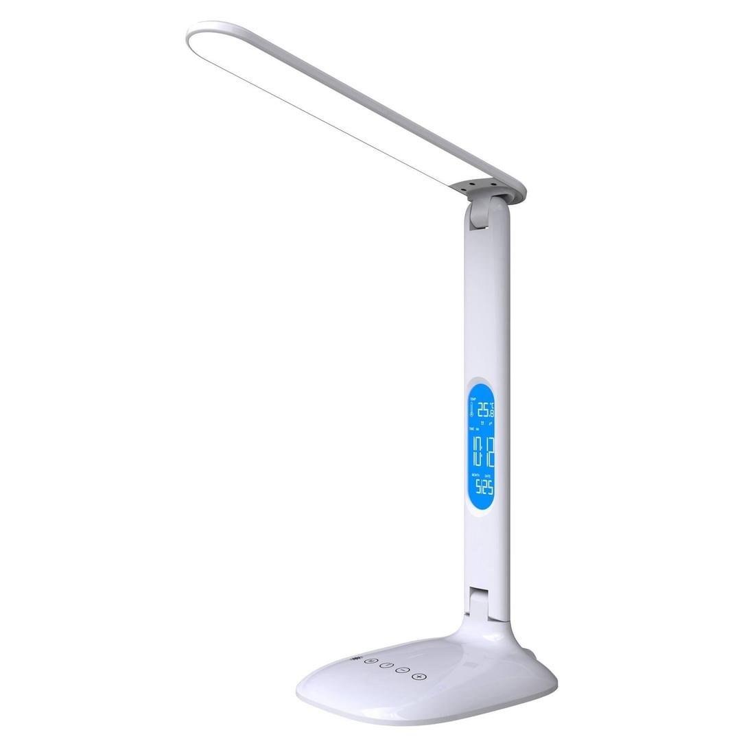 Lampe de bureau LED, horloge, réveil et thermomètre FOLEY PAPERFLOW - Affichage de l'heure, de la date et de la température de la lampe PAPERFLOW FOLEY