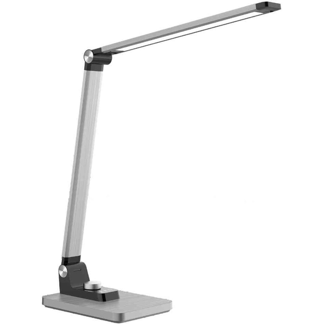 Lampe de bureau LED, bras articulé, chargeur à induction JOA PAPERFLOW - Lampe de bureau LED PAPERFLOW JOA argent brossé, bras articulé