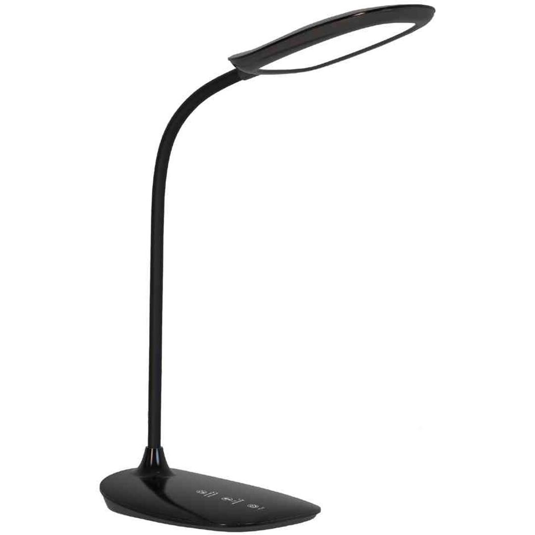 Lampe de bureau LED, col flexible, veilleuse LEON PAPERFLOW - Lampe de bureau LED PAPERFLOW LEON noire, col flexible