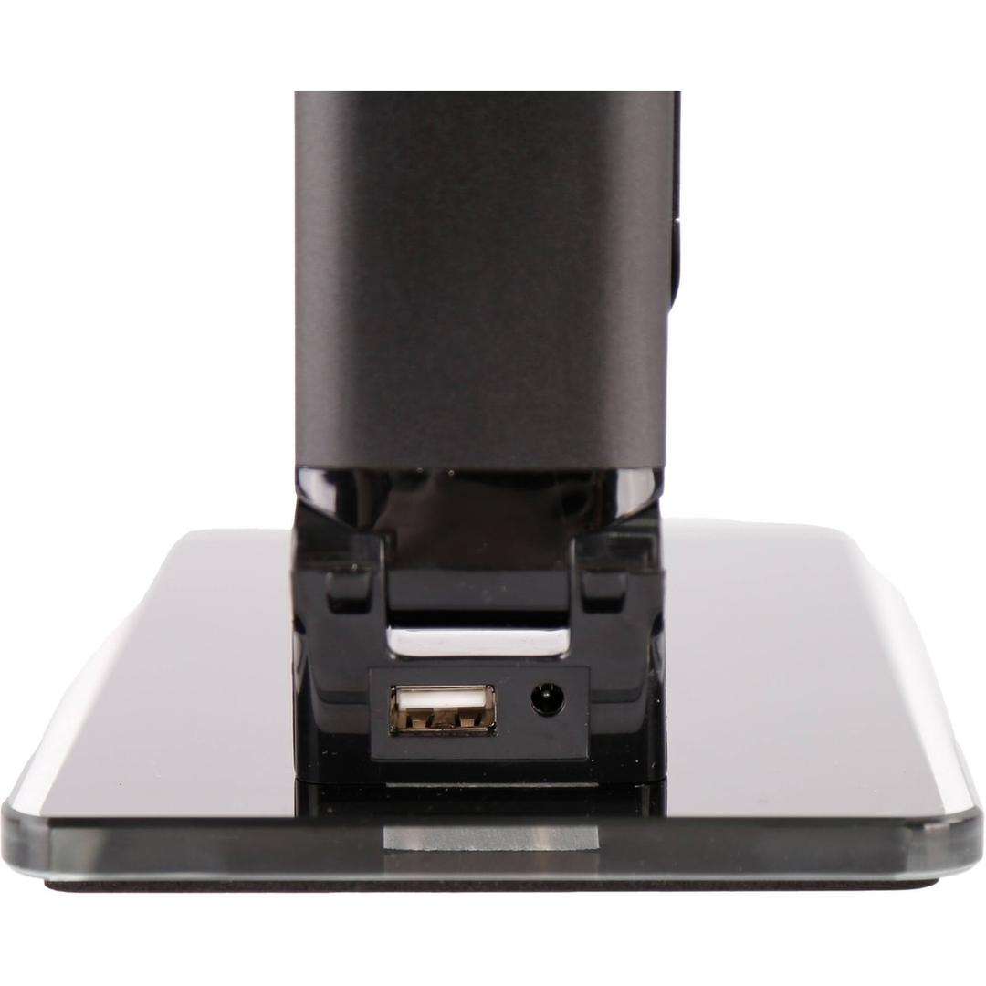 Lampe de bureau LED, bras articulé, port USB OLGA PAPERFLOW - Port USB de charge au dos du socle de la lampe PAPERFLOW OLGA