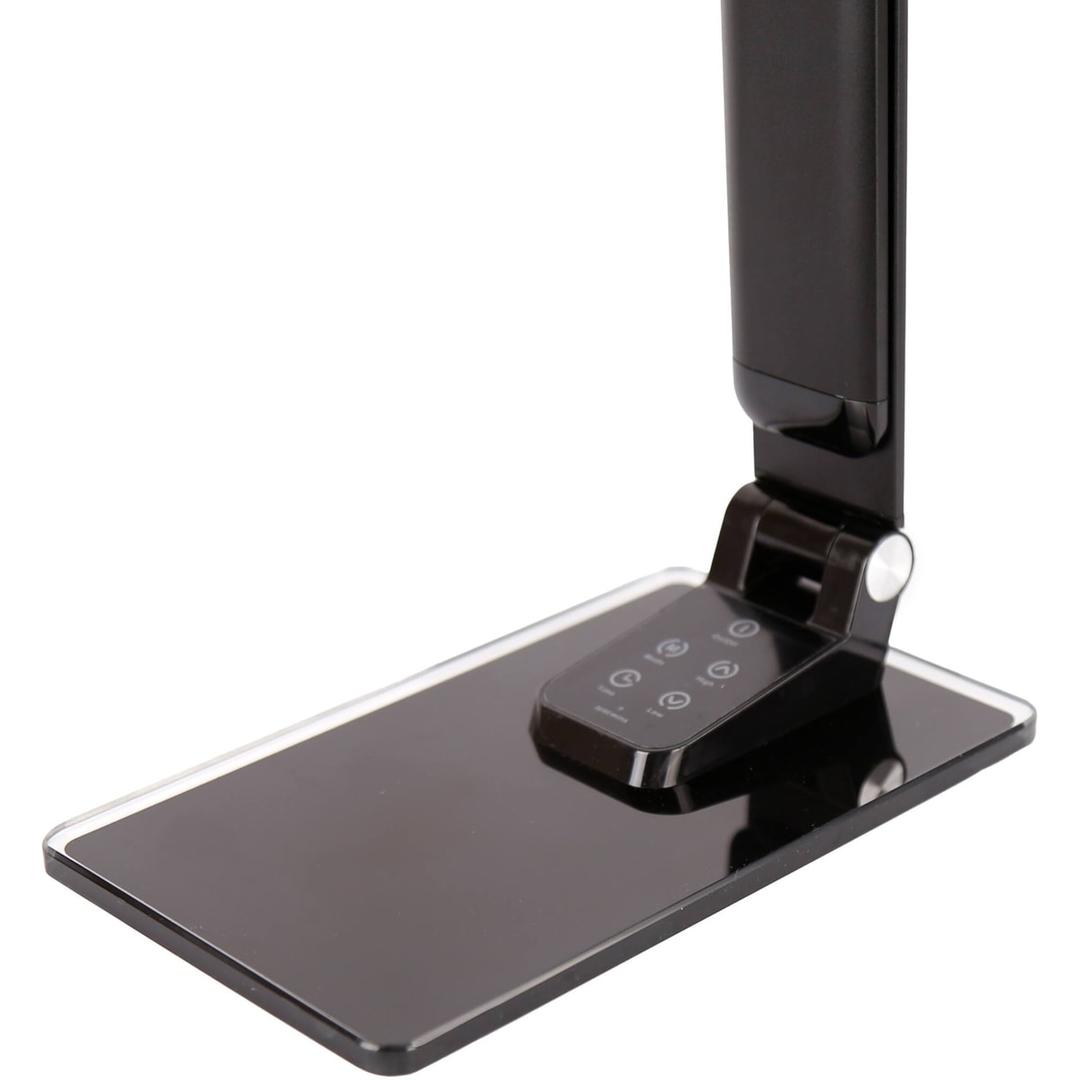 Lampe de bureau LED, bras articulé, port USB OLGA PAPERFLOW - Touches tactiles sur le socle de la lampe PAPERFLOW OLGA