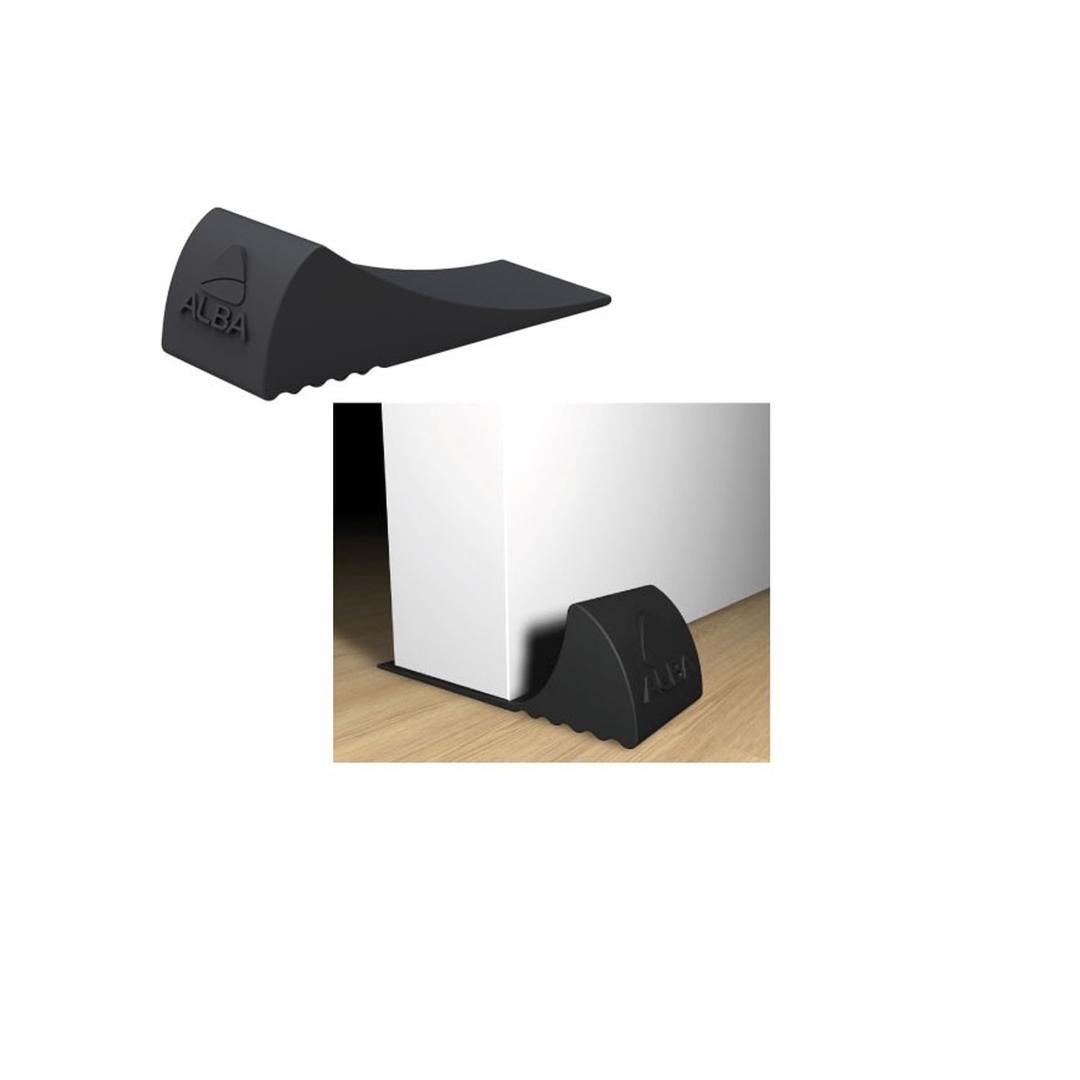 En élastomère antidérapant, noire Cale-porte DOORPOP1 ALBA - Cale-porte ALBA DOORPOP1 et sa mise en place sous une porte