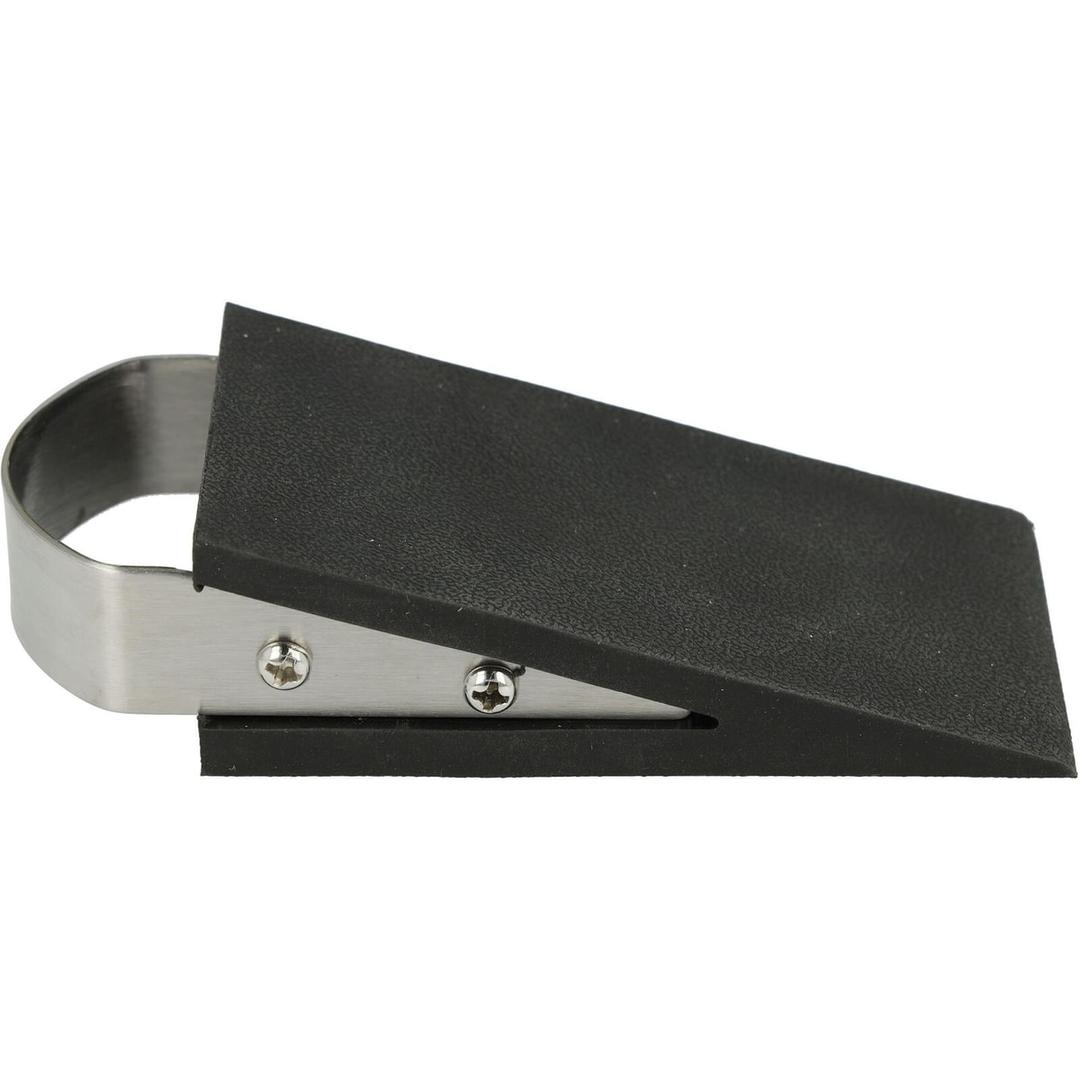 Poignée en inox, noire Cale-porte avec poignée WESTCOTT - Cale-porte WESTCOTT noire en coin, poignée en inox