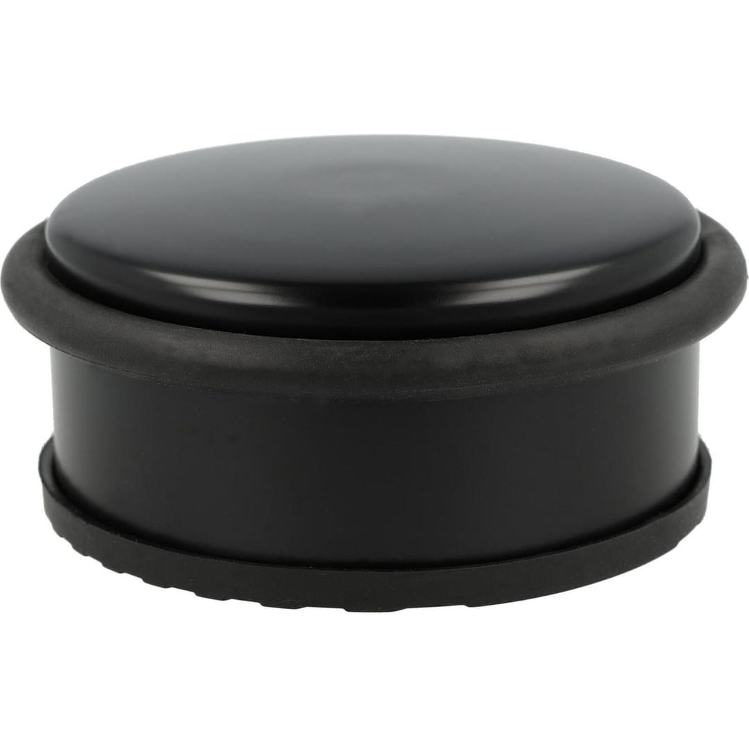 Lesté, Ø 100 mm, noir Butoir de porte en inox WESTCOTT - Butoir de porte WESTCOTT en inox thermolaqué noir, anneau en caoutchouc
