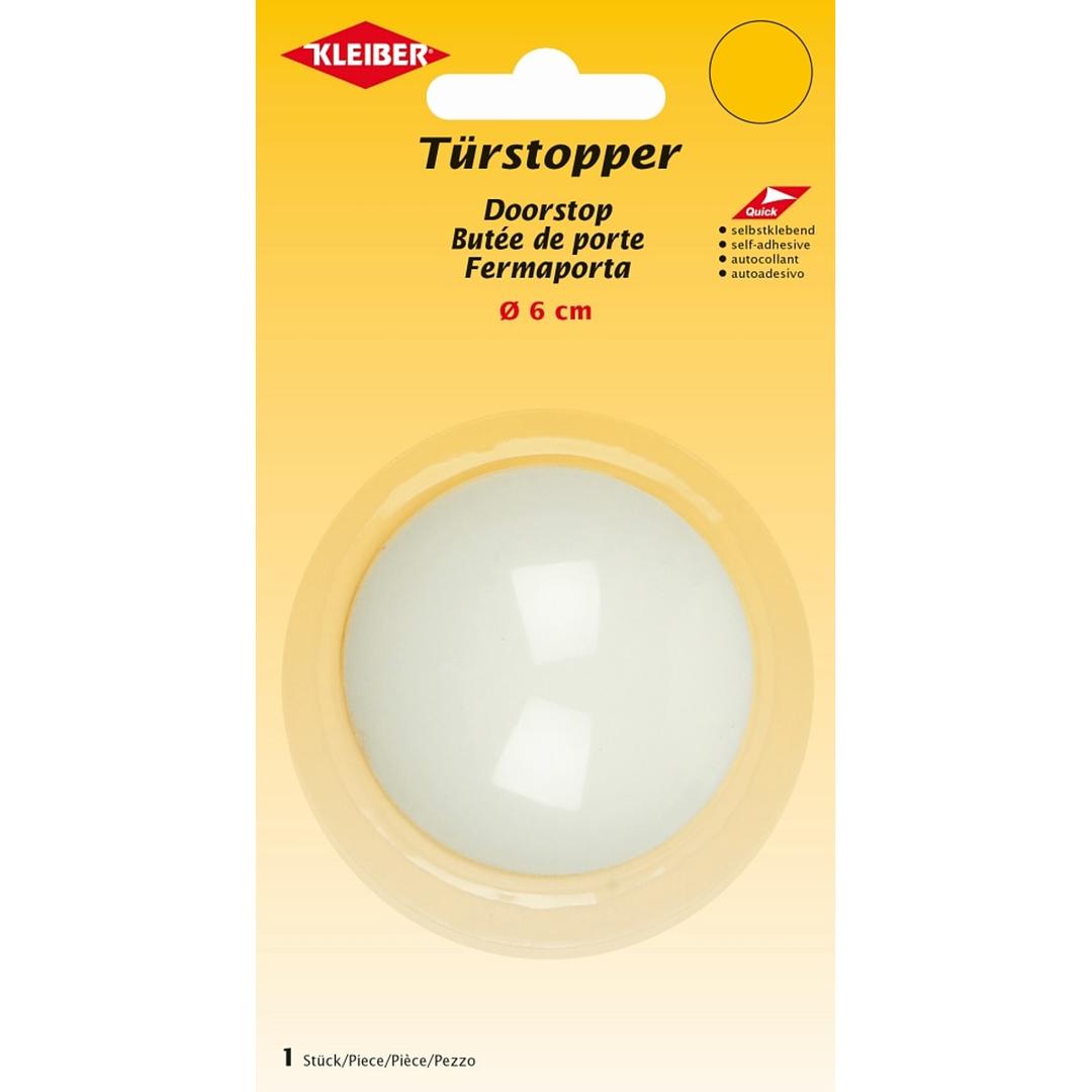 Ø 60 mm, blanche Butée de porte adhésive KLEIBER - Butée de porte adhésive KLEIBER blanche, Ø 6 cm, sur sa carte