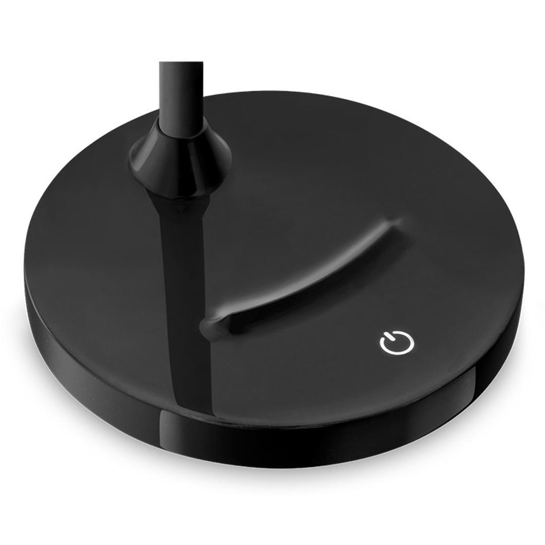 Lampe de bureau LED, col flexible Flex CEP - Touche tactile sur le socle de la lampe CEP Flex noire