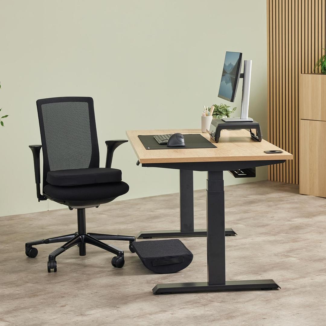 Mousse 2 densités, noir Coussin d'assise Breyta FELLOWES - Coussin Fellowes Breyta sur une chaise de bureau