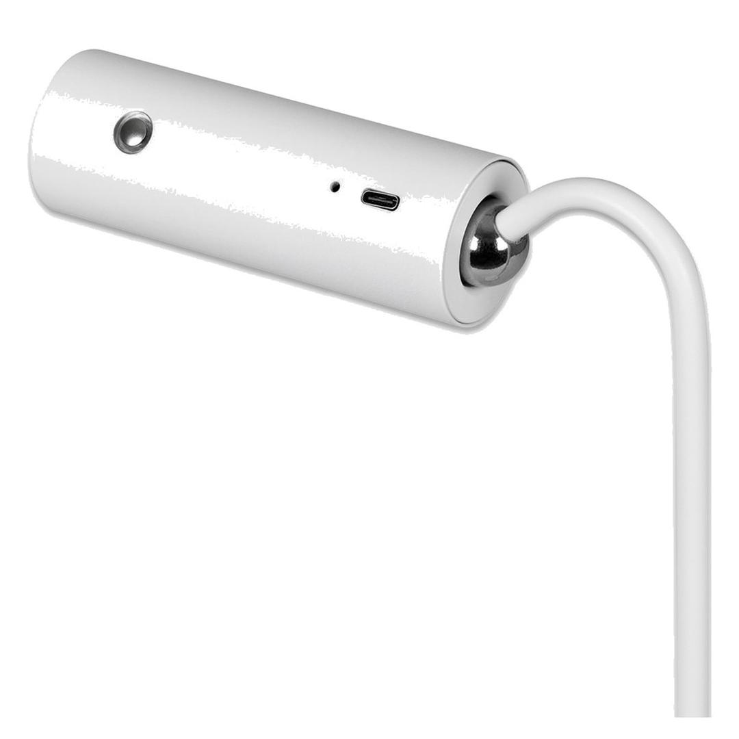 Lampe spot LED rechargeable, tête magnétique sur pied, pince ou mur Flare spot HANSA - Prise USB-C de charge sur la tête de la Hansa Flare spot