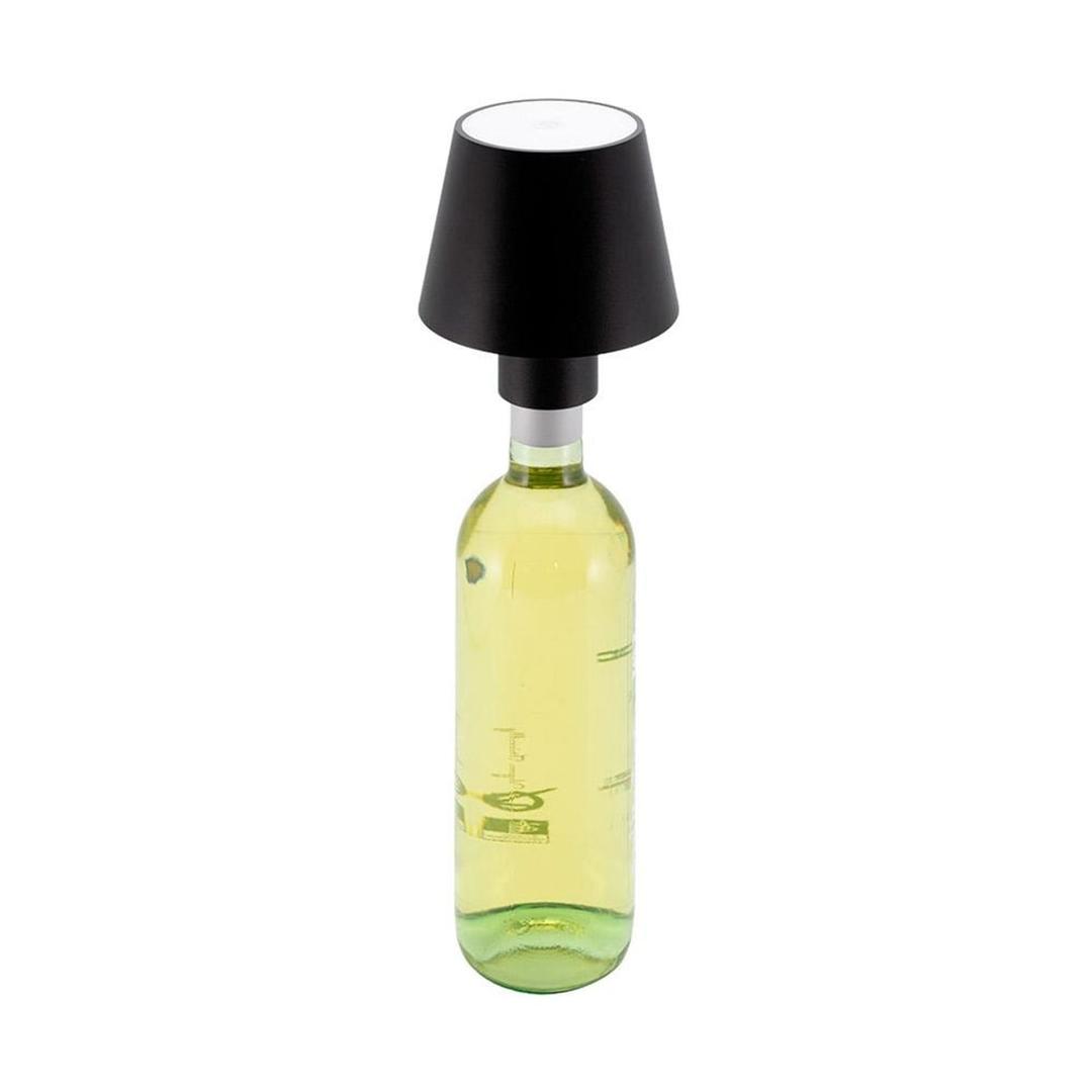 Lampe LED rechargeable à poser sur une bouteille PARIS SECURIT - Lampe Securit PARIS posée sur une bouteille