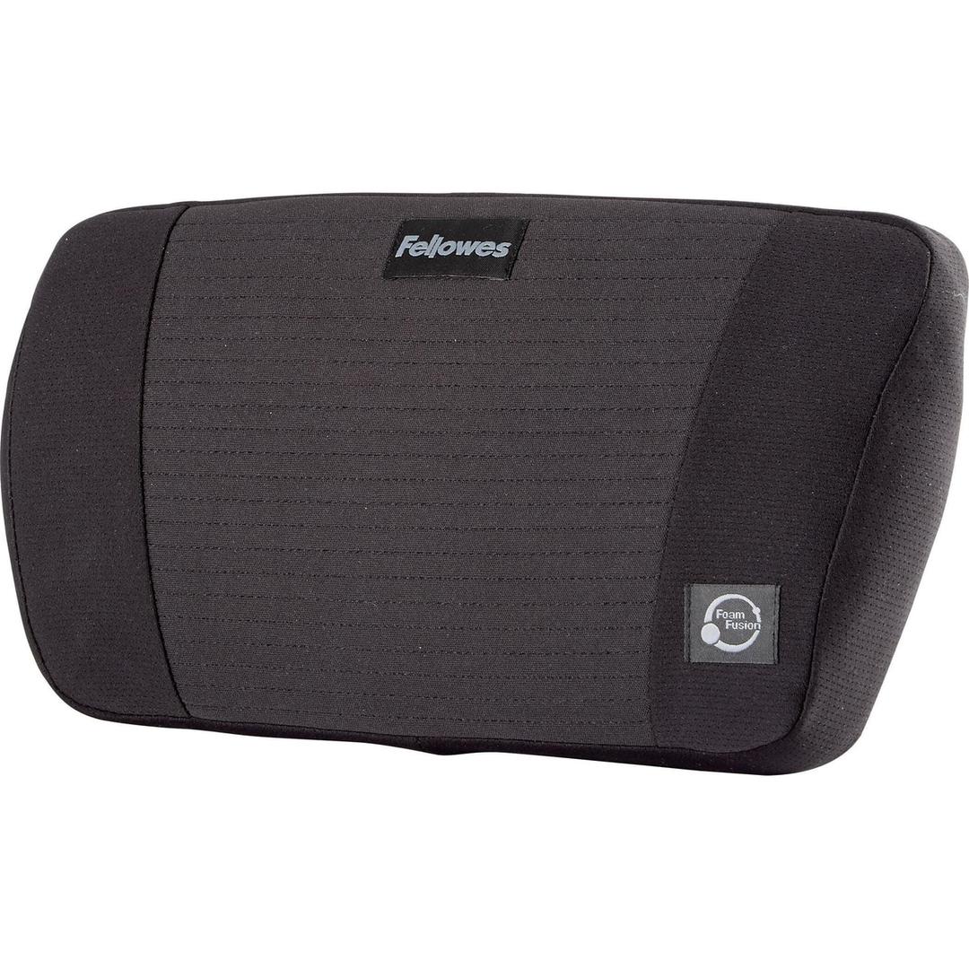Mousse à mémoire de forme, sangle réglable, noir Coussin lombaire PlushTouch FELLOWES - Coussin lombaire Fellowes PlushTouch noir