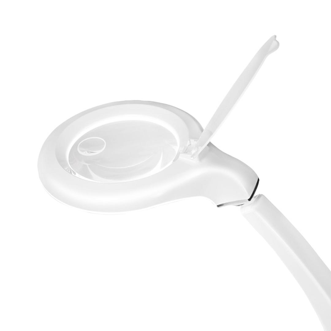 Loupe en verre 3 et 12 dioptries Lampe loupe LED sur socle LOGILINK - Lentille de la LogiLink WZ0059 avec sa zone de 12 dioptries