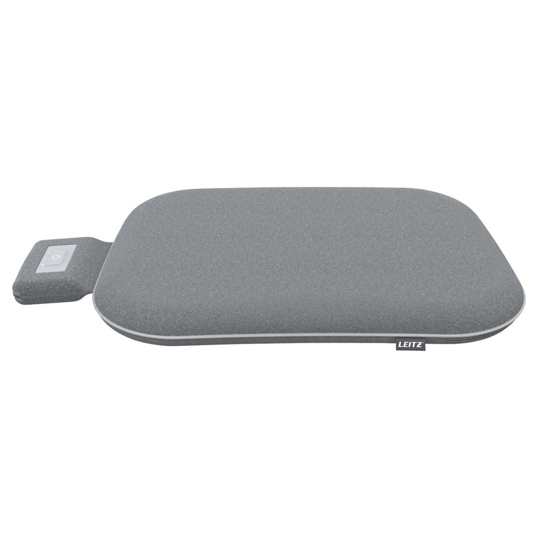 Sur batterie, 3 niveaux de chaleur, gris Coussin d'assise chauffant iComfi LEITZ - Coussin d'assise chauffant LEITZ iComfi gris avec sa batterie