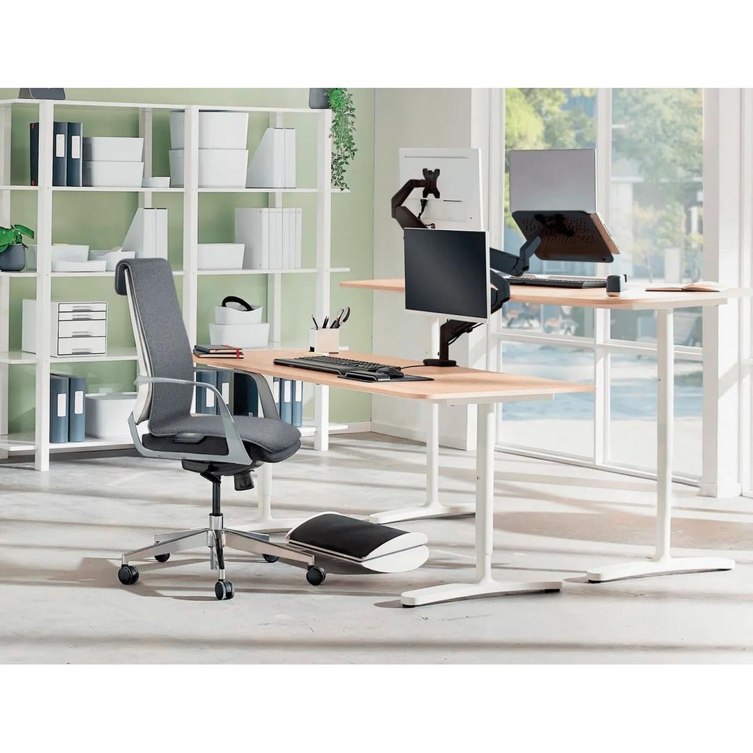 Sur batterie, assise et dossier, gris Couvre-siège chauffant iComfi LEITZ - Chaise de bureau équipée du couvre-siège chauffant LEITZ iComfi