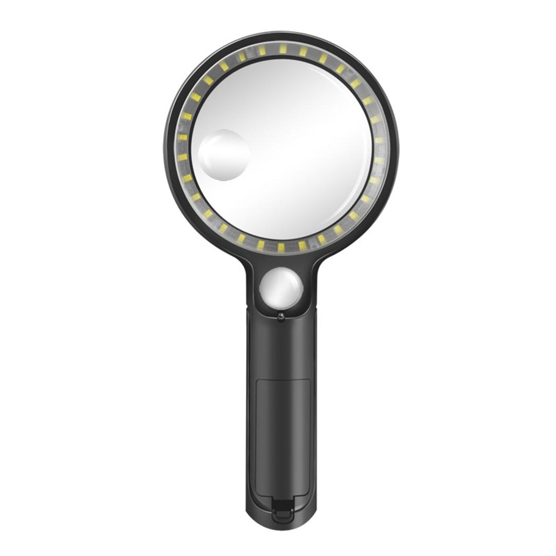 x 5, x 13 et x 20, 30 LED Loupe à main éclairée LED et UV LOGILINK - Couronne de LED de la loupe LogiLink WZ0075