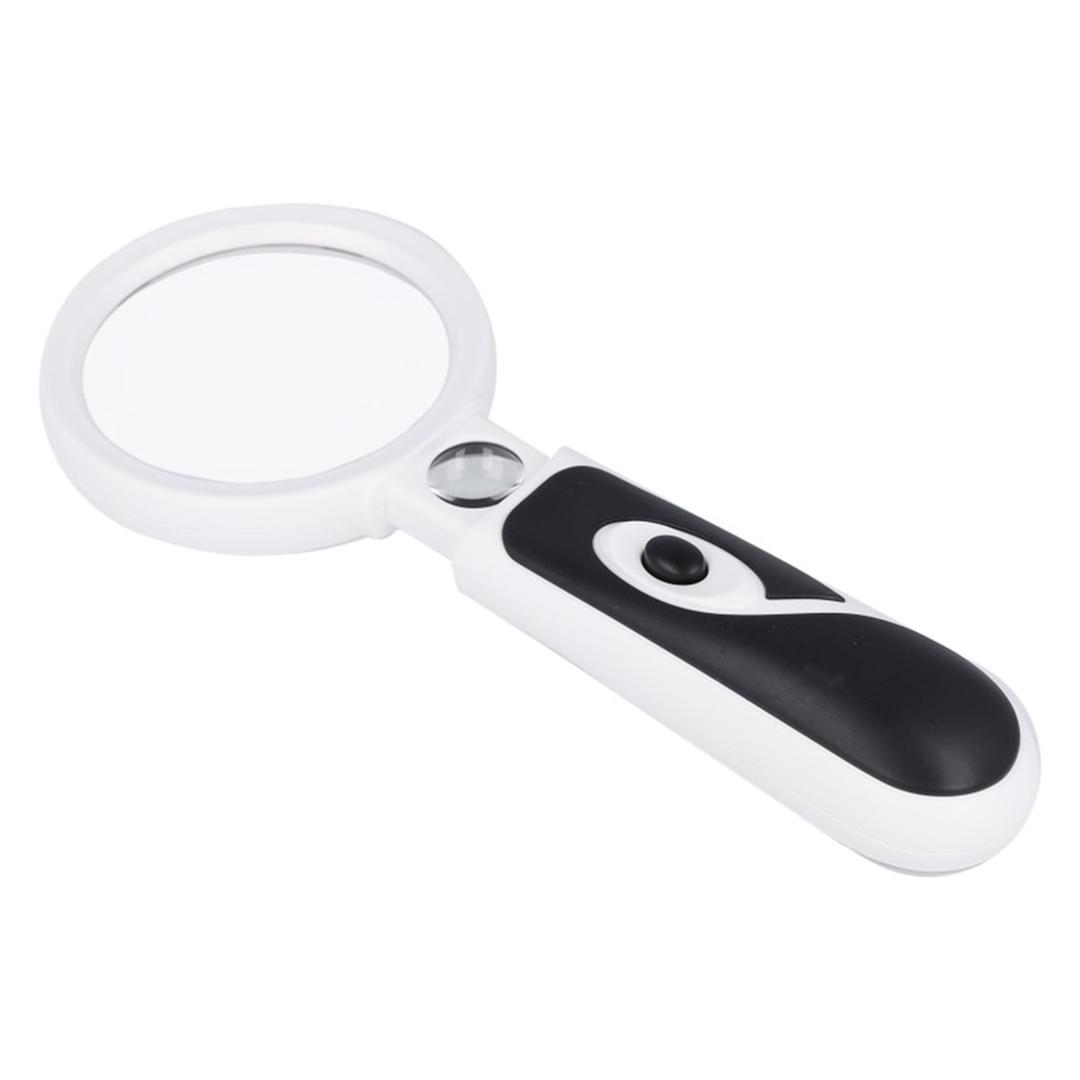 2 lentilles, poignée ergonomique Loupe à main éclairée LED FIRST AID ONLY - Petite lentille sur le manche de la loupe FIRST AID ONLY