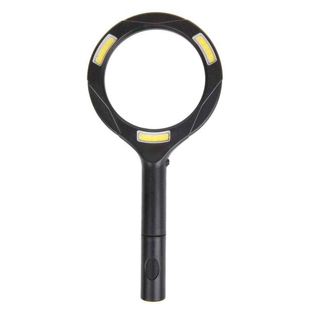 x 3, 2 piles AA fournies Loupe à main éclairée LED COB IWH - Loupe à main éclairée LED COB IWH noire