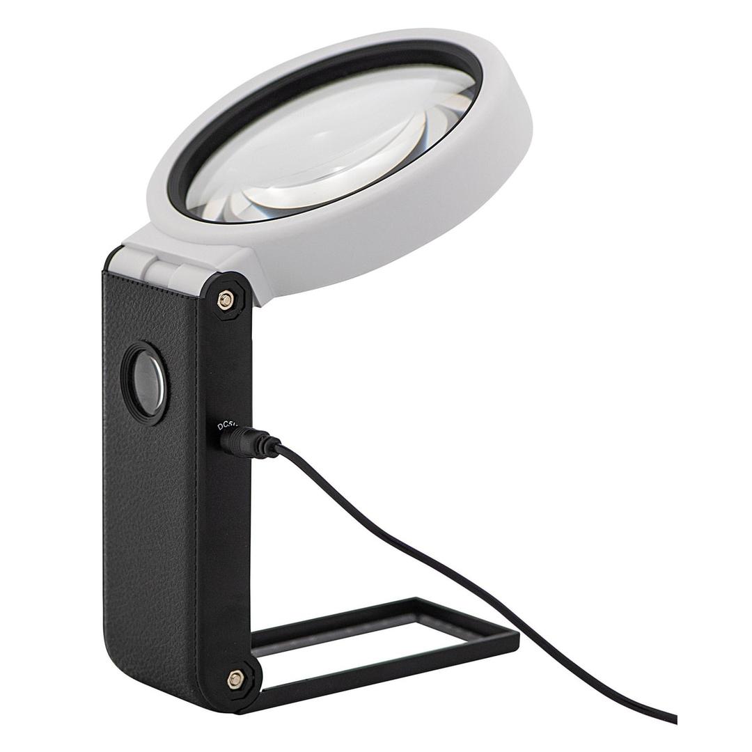 à main ou de table, x 2,5 et x 10 Loupe éclairée LED et UV à pied pliable WEDO - Loupe éclairée LED et UV WEDO sur son pied pliable