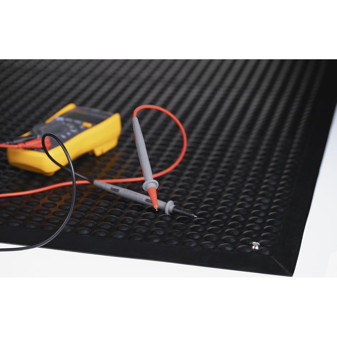 Antistatique ESD, 65 x 95 cm, noir Tapis anti-fatigue Yoga Ergo Stat MILTEX - Mesure de la résistance du tapis antistatique miltex Yoga Ergo Stat