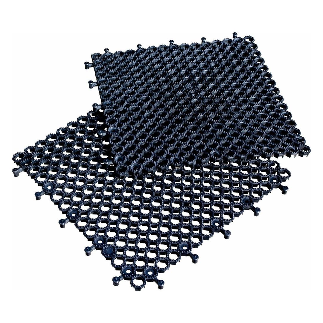 PVC ajouré à emboîter, 50 × 50 cm, noire Dalle caillebotis Yoga Grip Ultra MILTEX - Dalles caillebotis miltex Yoga Grip Ultra noires en PVC ajouré