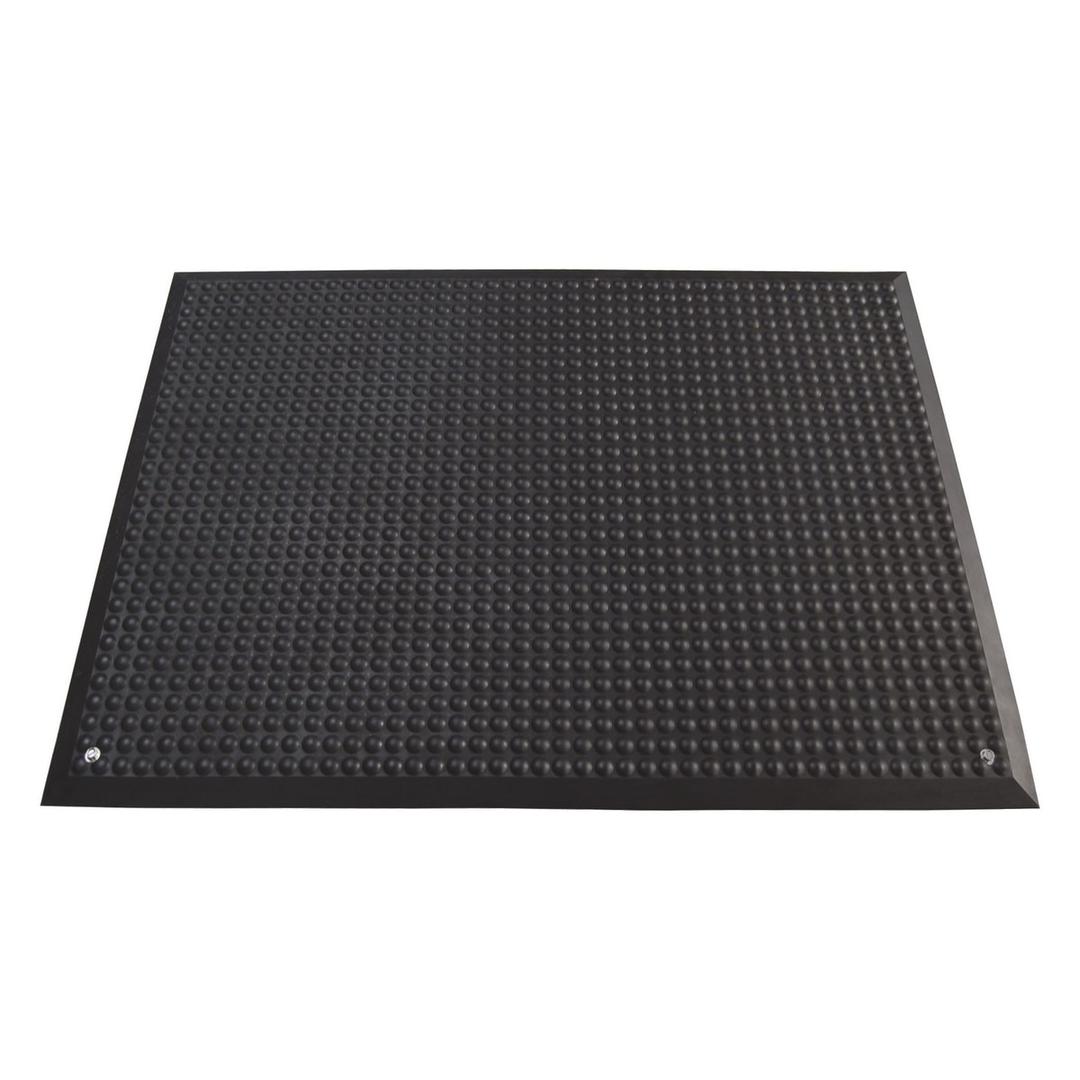 Antistatique ESD et Cfl-s1, 65 × 95 cm, noir Tapis anti-fatigue Yoga Ergo Fusion MILTEX - Tapis anti-fatigue antistatique miltex Yoga Ergo Fusion noir, boutons de mise à la terre