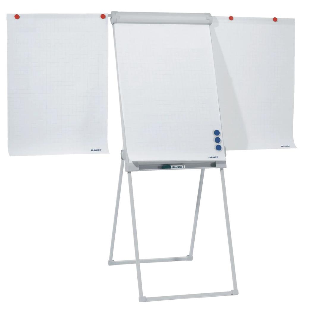Magnétique, quatre pieds pliables, 2 bras latéraux Chevalet de conférence PRO Deluxe Standard FRANKEN - Chevalet de conférence FRANKEN PRO Deluxe Standard, bras latéraux sortis
